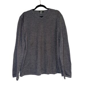J. Crew Mens XL Gray Merino Wool V‎ Neck Long Sleeve Sweater Casual Soft